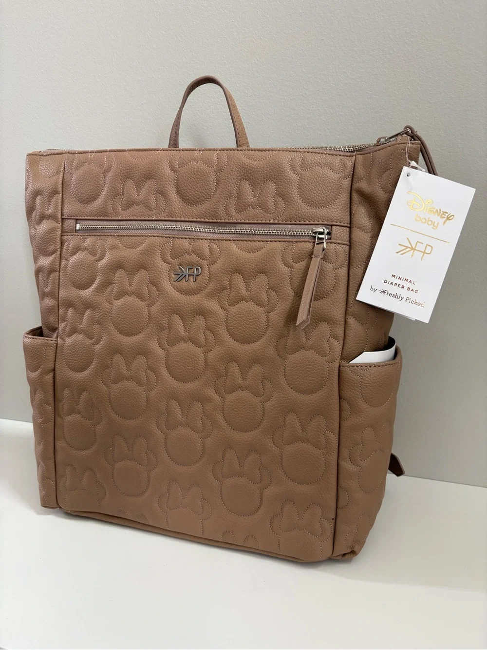Freshly Picked Disney Baby Minnie Mouse Minimal Quilted Vegan Leather Diaper Bag